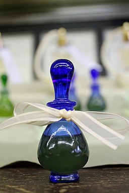 Shelf with potion bottles.